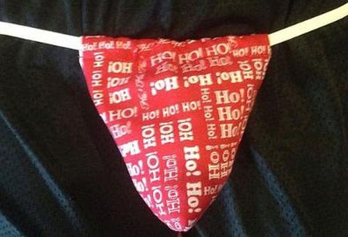 Mens HO HO HO CHRISTMAS Stocking Stuffer Holiday Gstring Thong Male Underwear - Picture 1 of 1