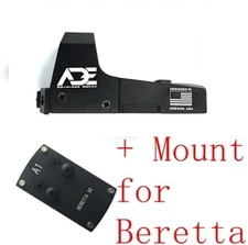ADE RD3-006B GREEN Dot+ A1 Optic Plate for Beretta M9 22LR/92FS/92AF/SAR B6C S/A