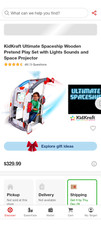 KidKraft Ultimate Spaceship Wooden Pretend Play Set with Lights Sounds