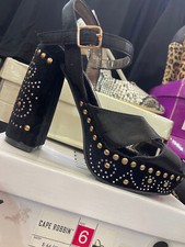 High Heel Black Embellished Rhinestone Bling Dress Shoes