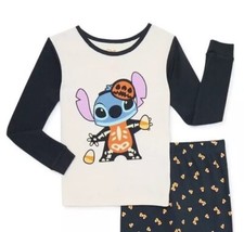 Girl's Disney Halloween PJ Sz 4 Stitch as Skeleton with Candy Corn LS Top Only 