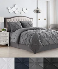 8 Piece Bed In A Bag Pintuck Comforter Sheet Bed Skirt Sham Set
