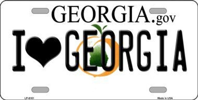 I Love Georgia Novelty Metal License Plate I Love Georgia Novelty Metal License