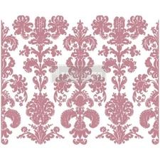 Stamped Damask Redesign With Prima Clear Cling Stamp