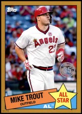 Mike Trout 2020 Topps 1985 35th Anniversary All-Stars 5x7 Gold #85AS-1 2/10 Ange