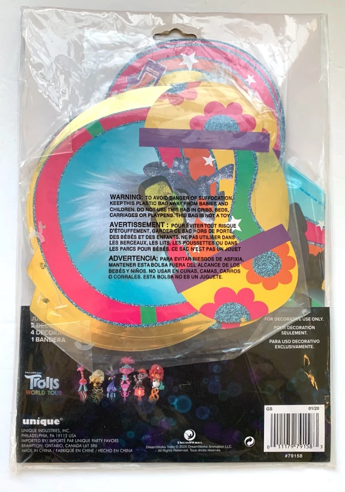 DreamWorks Trolls World Tour 7 Piece Birthday Party Decorating Kit - Image 2 of 2