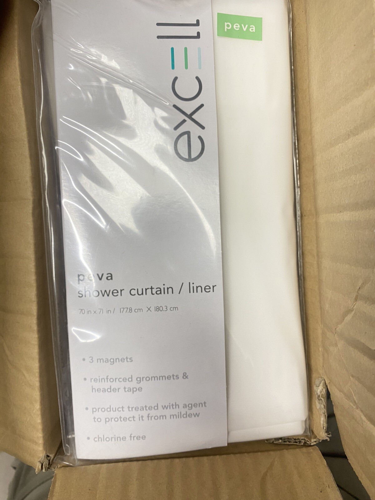 (Qty 6) Excell 70 in. H x 71 in. W Clear Solid Shower Curtain Liner eBay
