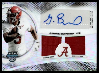 2025 Bowman University Best   Dual Relic Germie Bernard Rookie Auto Alabama