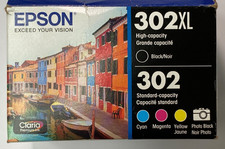 Lot of 8 Genuine Epson 302 / 302 XL Ink Cartridges Black, Color CMY SEALED