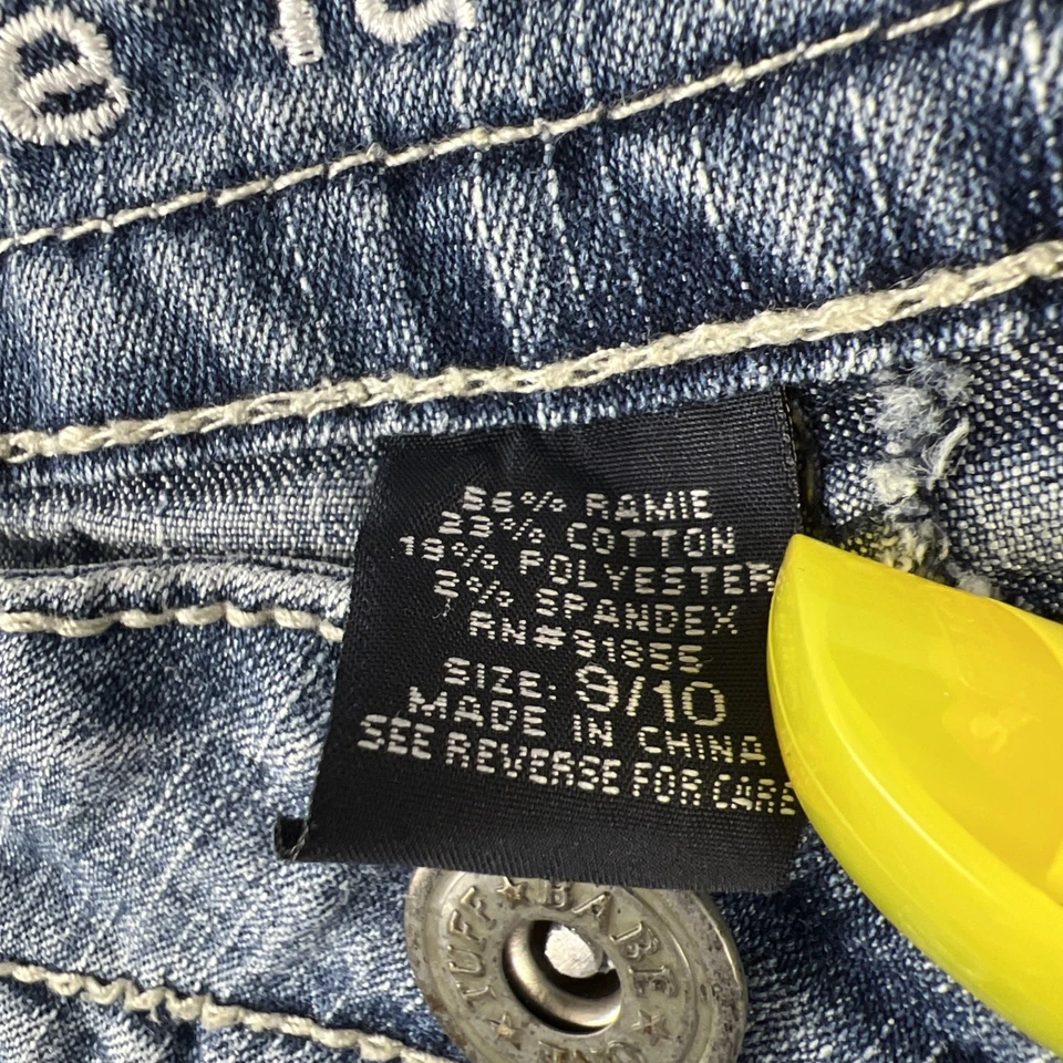 Jeans feminino One Tuff Babe 9/10 dourado enfeitado bolsos traseiros, corte bota - Imagem 4 de 4