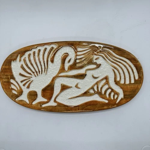 Vintage Royal Haeger Trivet Plaque Leda And The Swan Pottery 883 USA MCM