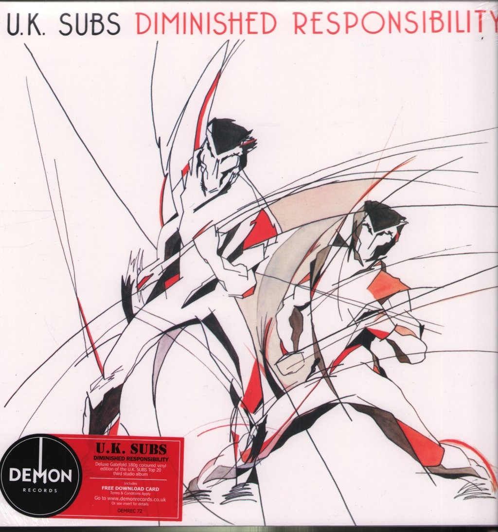 UK Subs Diminished Responsibility LP vinyl Europe Demon 2014 white vinyl LP