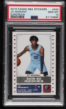 2019-20 NBA Album Stickers 2019-20 Rookies European Ja Morant PSA 10 GEM MT 9l4