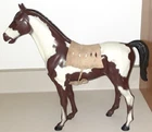 Vintage Marx Storm Cloud Pinto Indian Horse with Leather Saddle Pad - Very Nice!