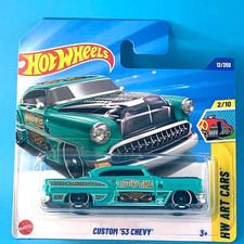 HOT WHEELS 2025 CUSTOM '53 CHEVY SEAFOAM 12/250 HYW68 SHORT CARD EDITION L. WOOD