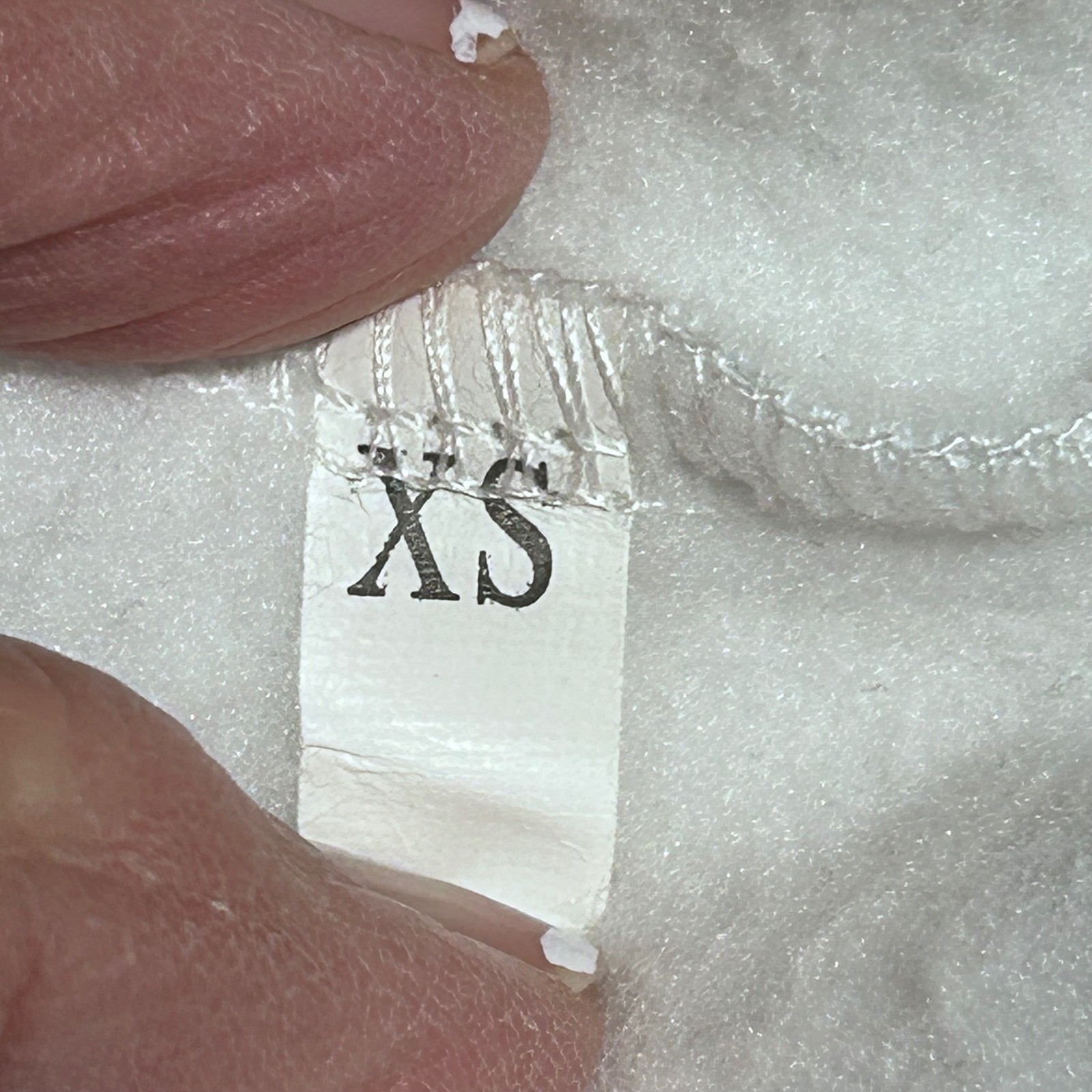 Unbranded Light Gray Patchwork Sleeve Hoodie XS B… - image 7