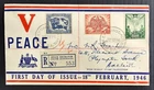 1946 Australia Set Peace&Victory stamps on 1st Day Cover Stock Exhange Adelaide
