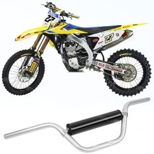 Chrome 7/8" Dirt Pit Bike Handbar 5" Rise w/Pad For Suzuki RM-Z250 RMZ450 RM85
