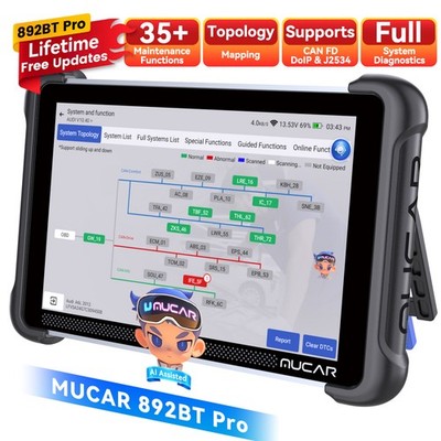 MUCAR 892BT PRO Topology Map AI OBD2 Diagnostic Tool Full Systems Car Scanner US
