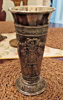 260.29g 800 Sterling Silver Rare Repousse German Federal Shooting Award Trophy