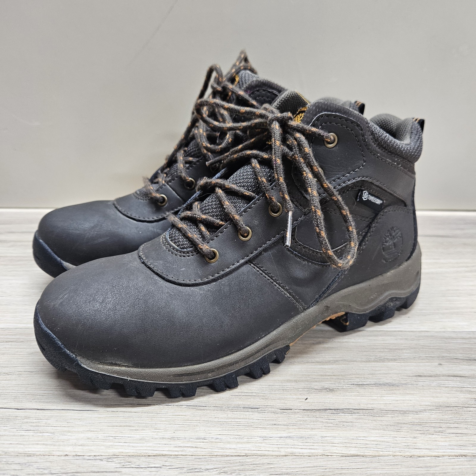 Timberland Boys Dark Brown Boots Lace Up Size 4.5