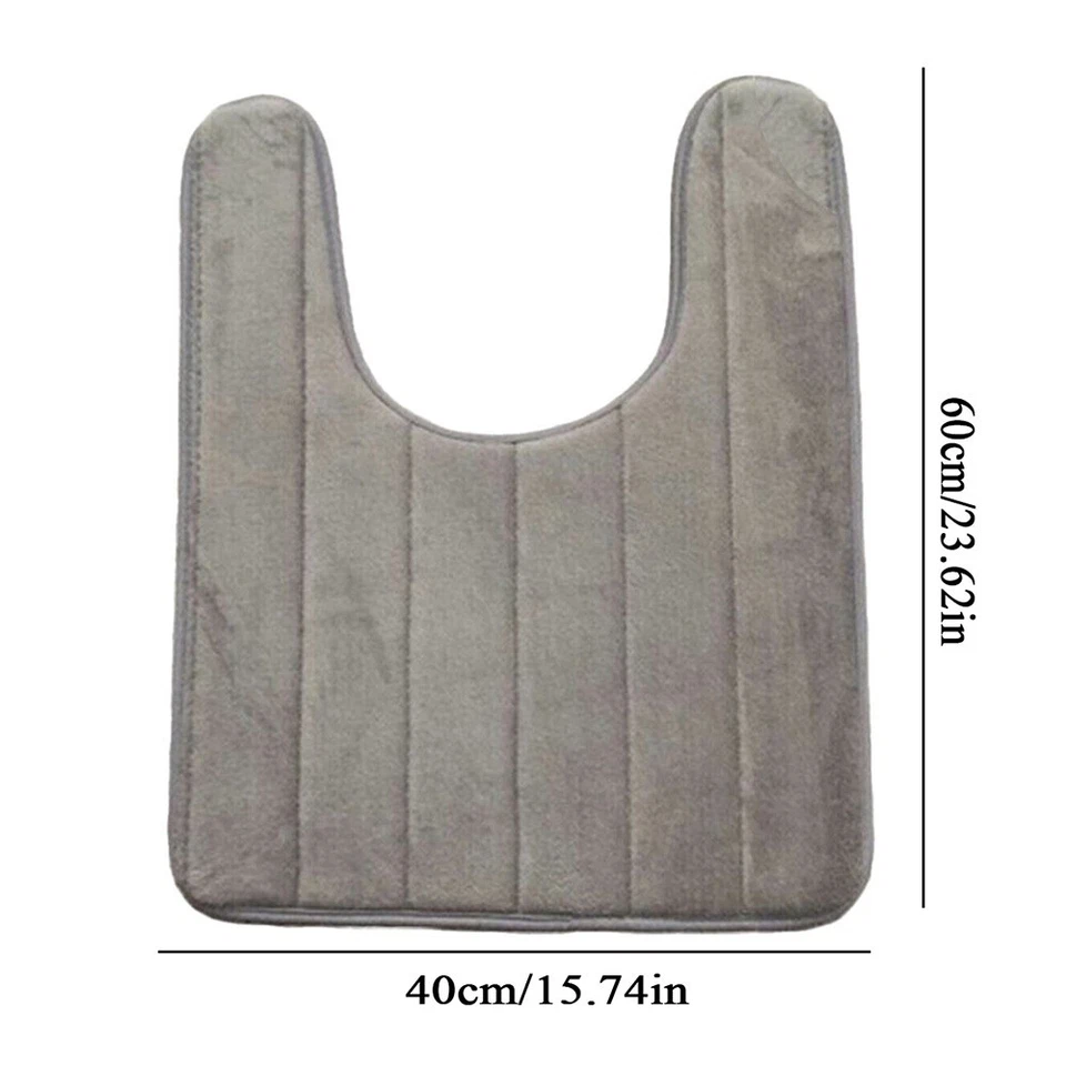 Alfombras absorbentes de agua Alfombra de inodoro Alfombra de piso en forma de U Alfombra de lana coral antideslizante Foto 2 de 4