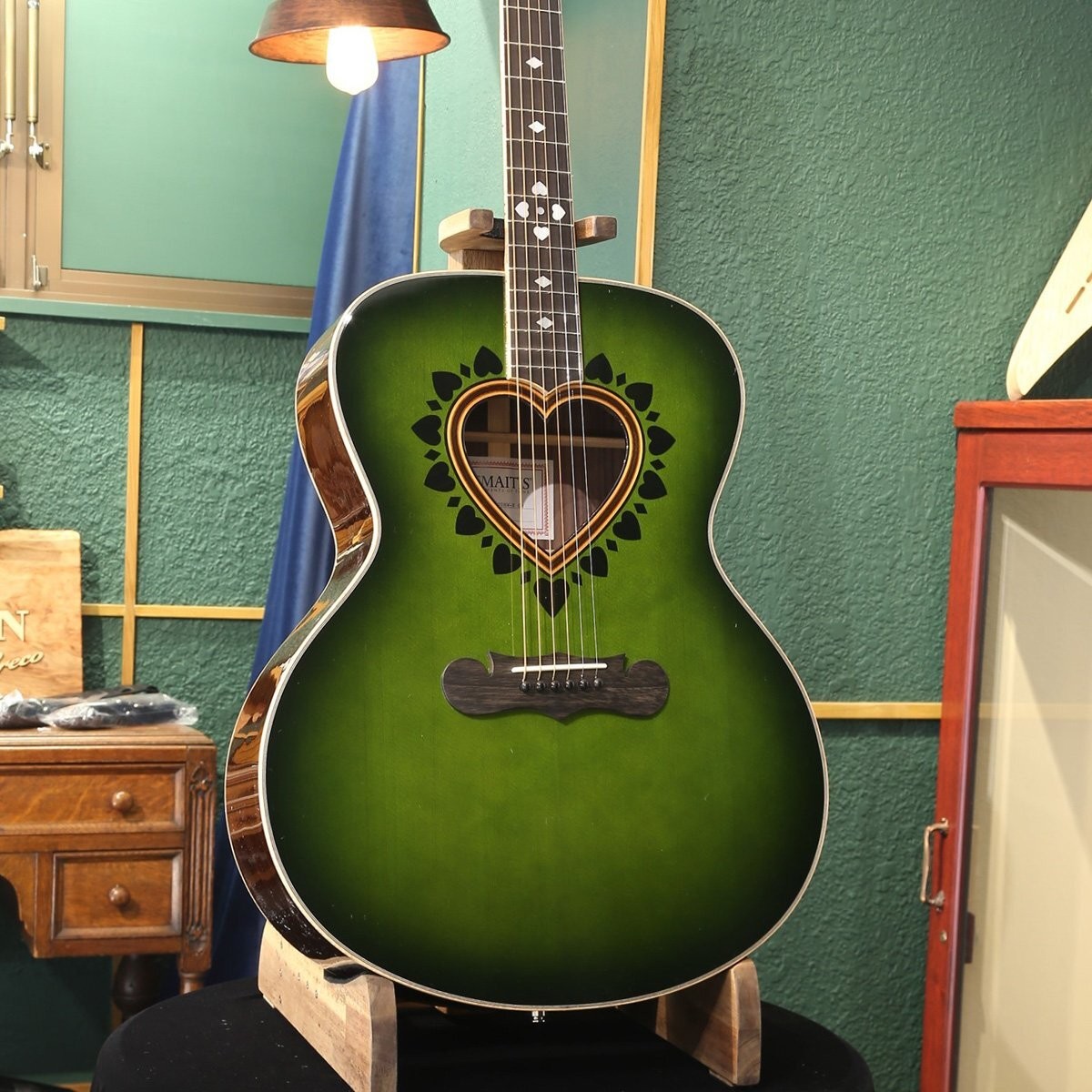 Acoustic Guitar Zemaitis AAJ-3000HW-E Green Burst Solid Sitka