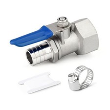1PCS 304 Stainless Steel Mini Ball Valve Shut Off 1/4" Barb x 1/4" FNPT