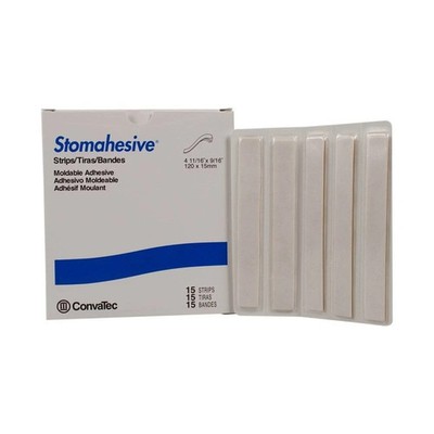 15 ConvaTec 25542 Stomahesive Strips 4 11/16'' x 9/16'' ( 120mm x 15mm) EXP 2030