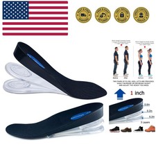 3-Layer Adjustable Height Increase Insoles, 3/4 Length Shock Absorption Cushi...