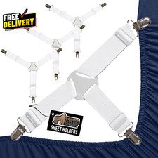 Pending Bed Sheet Holders Adjustable Elastic Fasteners with Metal Clips.....