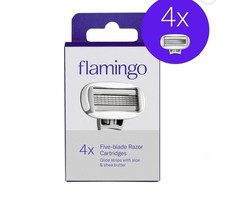 Flamingo Women's Razor Blade Refills - 5-Blade Refill Cartridges - 4ct
