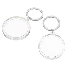 Plastic Coin Holder Keychain, 2Pcs Coin Case with Key Ring, Silver