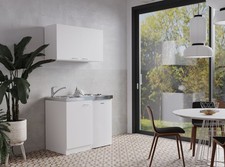 Küche Miniküche Singleküche Küchenzeile Pantry Weiß Levin 100 cm Respekta