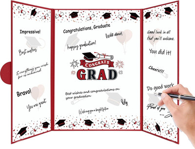 2026 Graduation Guest Book Alternative- Black and Red Class of 2026 Graduation P
