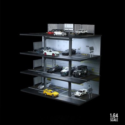  Diorama 1:64 Multi-storey Car Garage Model Outdoor City Parking Lot Scene Model