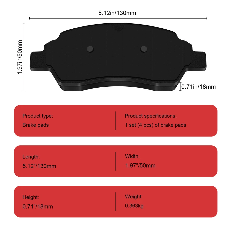 Pastillas de freno traseras de cerámica con hardware para Ford Transit 2015-2022-350 Transit-350 HD Foto 3 de 4