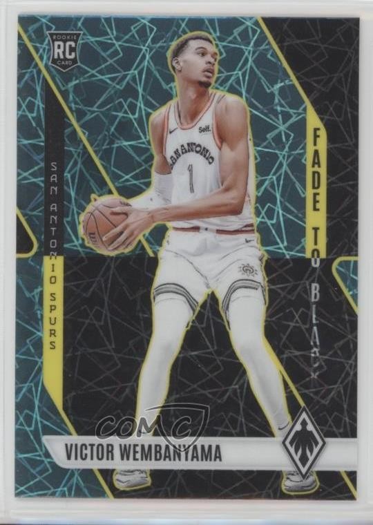 2023-24 Panini Phoenix Fade to Black Teal Lazer Victor Wembanyama Rookie RC 0y9y