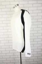 Adidas Y-3 Yohji Yamamoto Long Sleeve T-Shirt Shirt L White Black Pattern READ