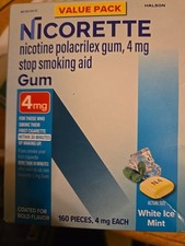 Nicorette 4 mg Coated White Ice Mint Gum - 160 Count