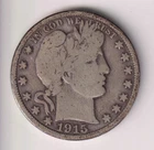 1915-S BARBER HALF-DOLLAR .50¢ SAN FRANCISCO MINT .900 SILVER COIN USA