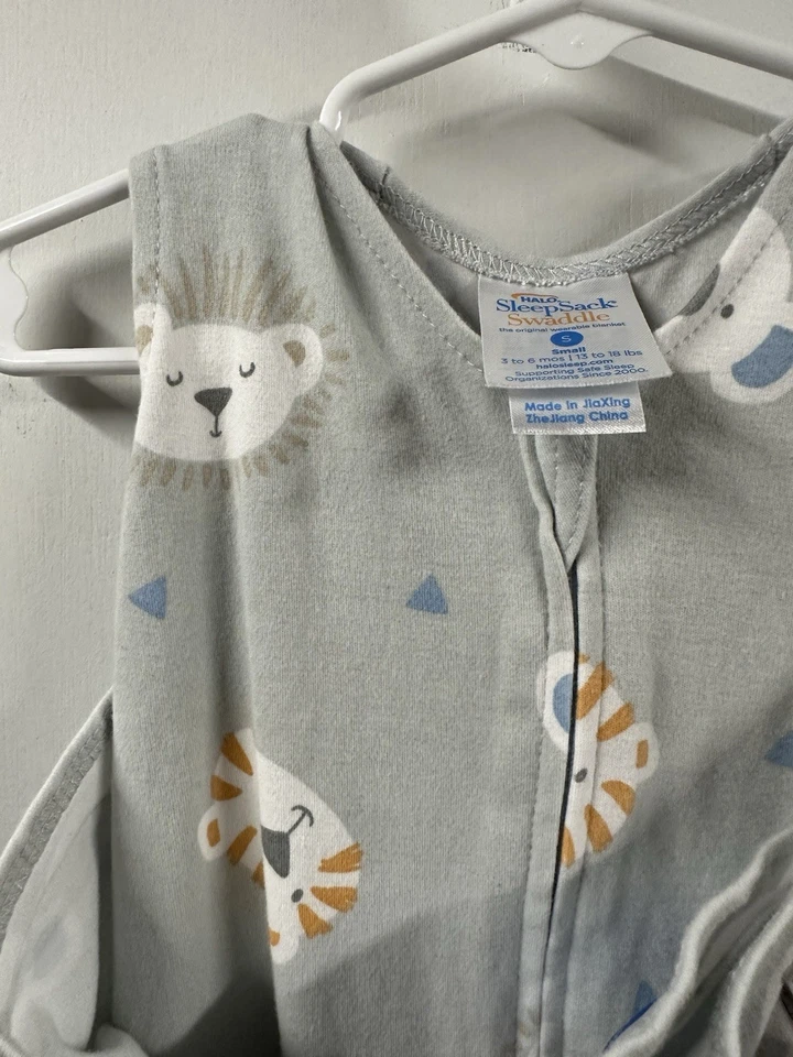 Halo спальный мешок пеленки для маленьких 3-6 месяцев серый зоопарк животных 100% хлопок - Изображение 2 из 4