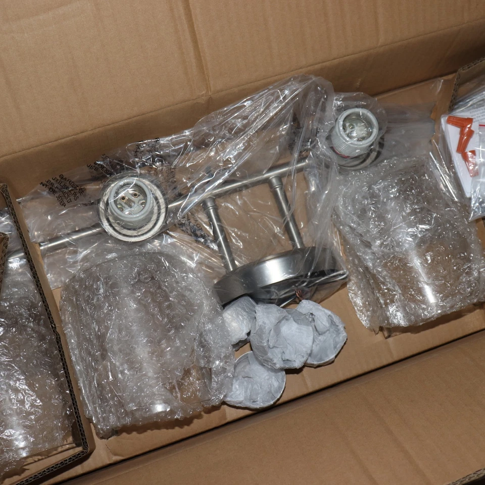 Kichler Winslow 4-Light Vanity Light Brushed Nickel 30" with Seeded Glass Shades - Image 4 of 4