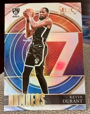 2021-22 Panini Select - Select Numbers Kevin Durant #18 Silver Prizm SHARP 