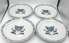 My Heart by Gibson Dinner Plate Set of 4 Pattern Code GIDMYH Blue Spongeware