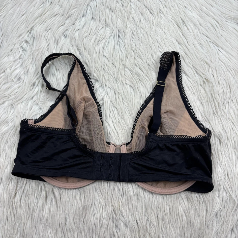 Sujetador Natori 36DD Revive para mujer ajuste completo con aros negro malla nude rayas Foto 3 de 4