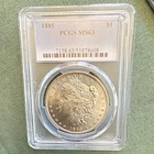 1885 Morgan Silver Dollar $1 PCGS MS63 Certified Coin Cert #51878608