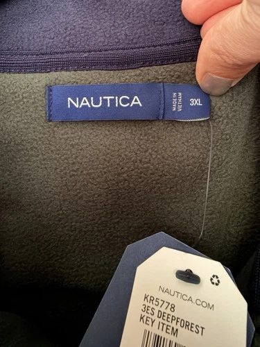 Nautica Men's Fleece Pullover Sweatshirt Mock Neck Snap Pockets 2XL/3XL image 5