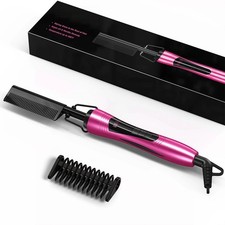 Electric Hot Comb Keratin Argan Oil Infused Teeth Hair Straightener