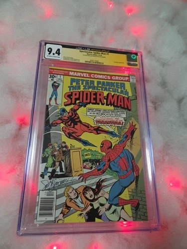 Marvel Comics 1976 Spectacular Spider-Man #1 Signed by 🔥Sal Buscema🔥CGC 9.4